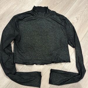 Adika black Shimmer Long Sleeve Top XS